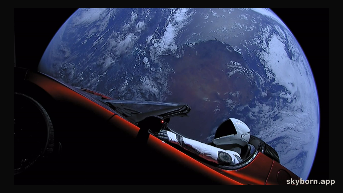 Car Orbiting Earth