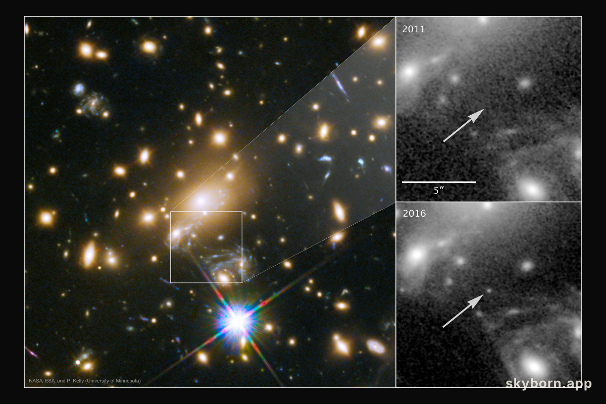 Fortuitous Flash Candidate for the Farthest Star Yet Seen