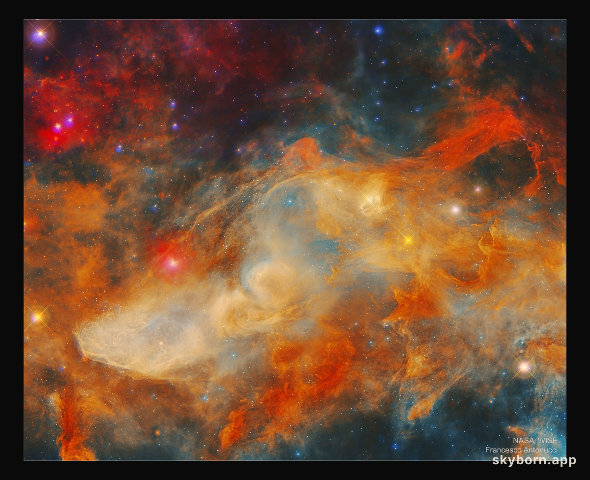 The Blue Horsehead Nebula in Infrared