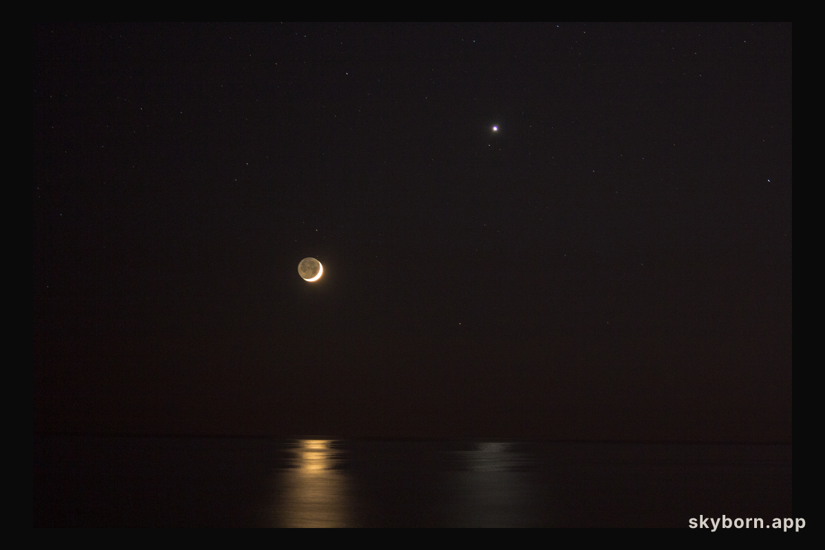 Reflections of Venus and Moon