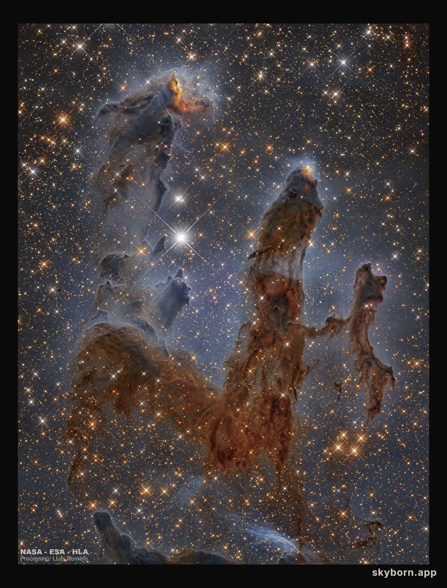 Pillars of the Eagle Nebula in Infrared