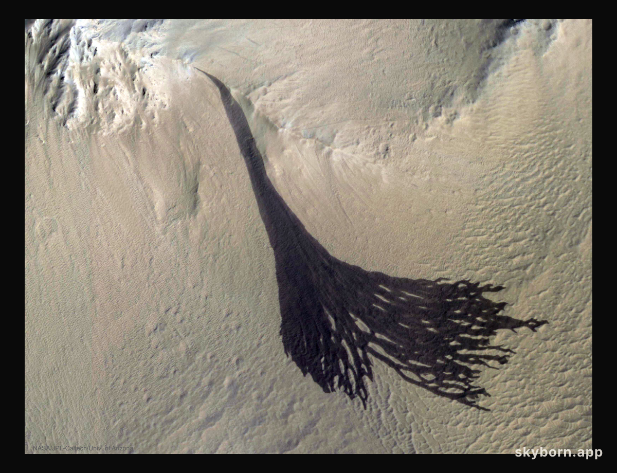 Dark Slope Streaks Split on Mars