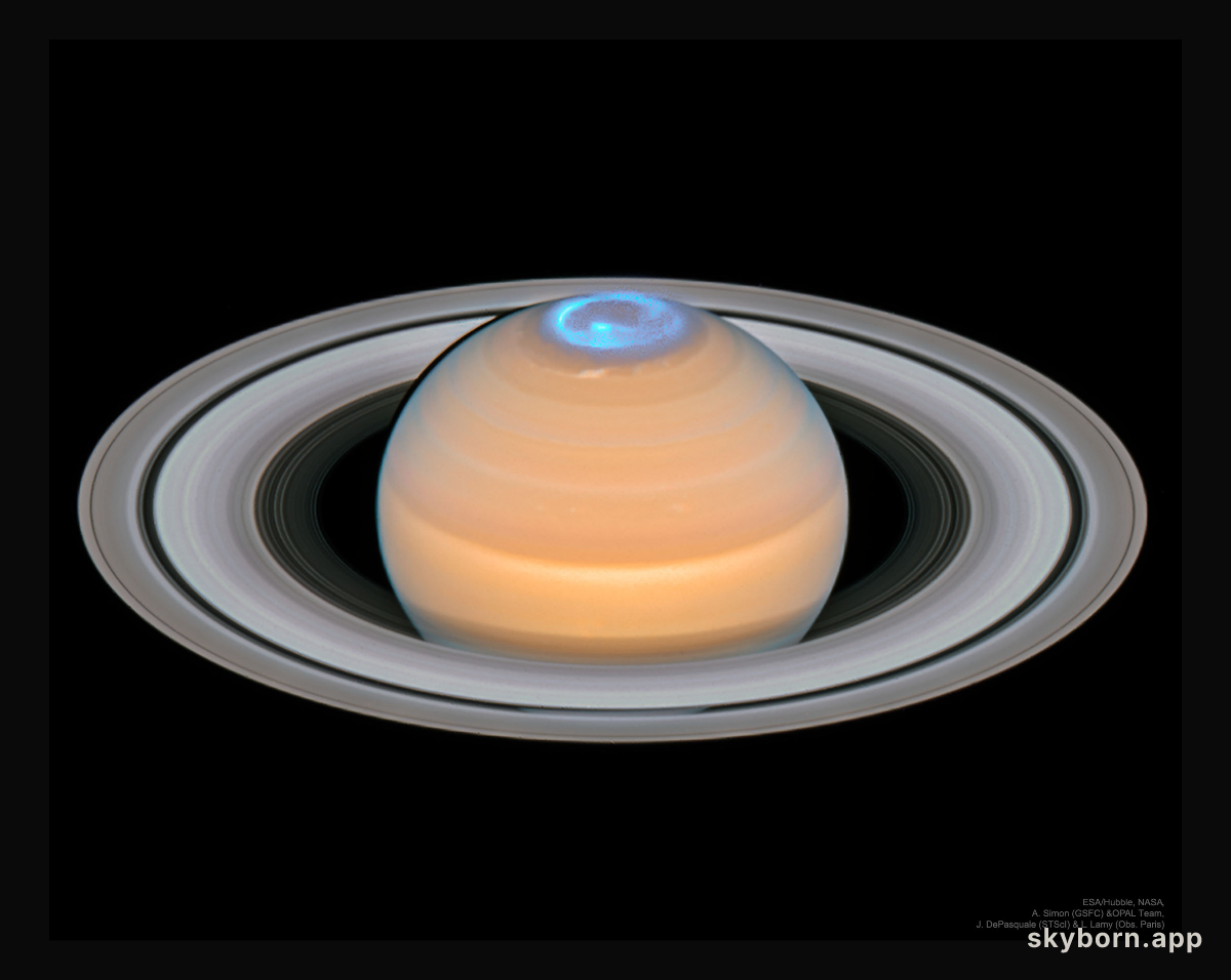 Aurora around Saturn's North Pole