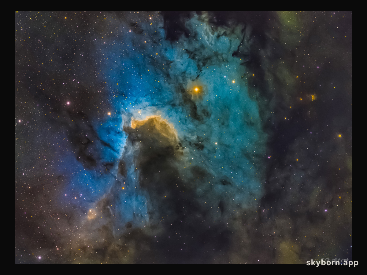The Cave Nebula in Hydrogen, Oxygen, and Sulfur