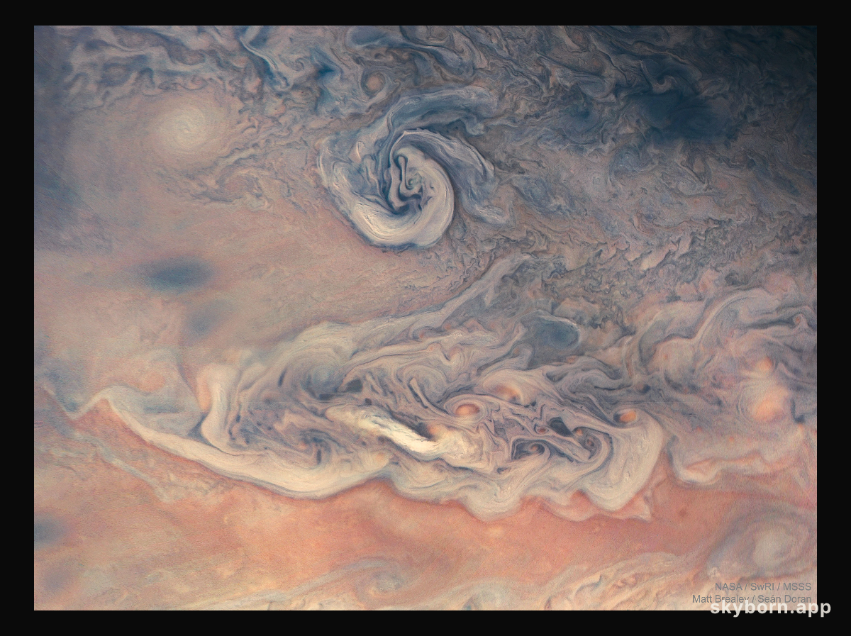 Swirls and Colors on Jupiter from Juno