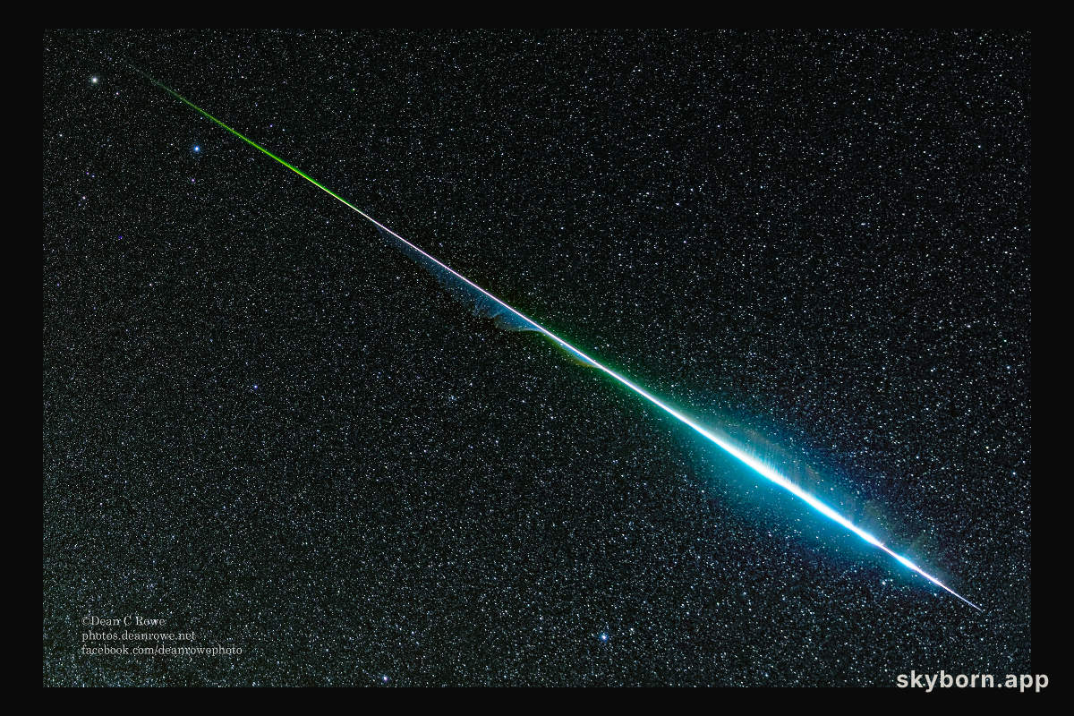 A Rainbow Geminid Meteor
