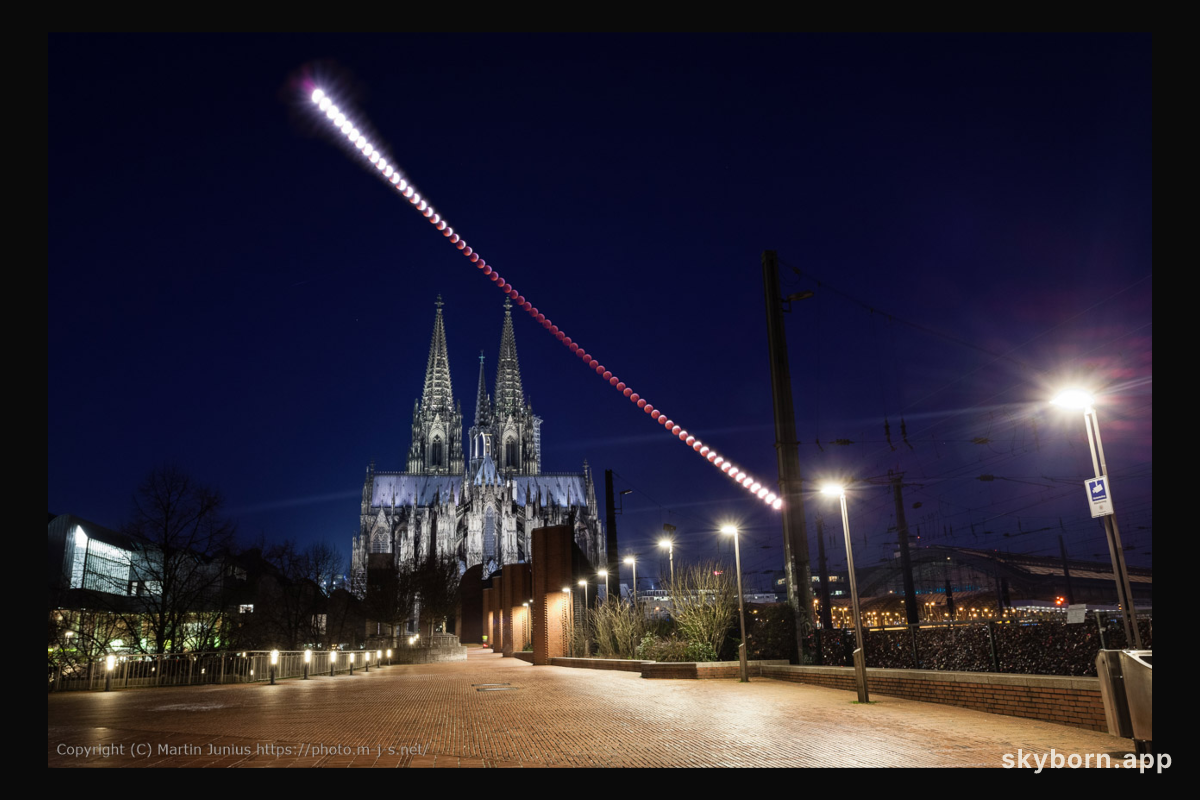 Lunar Eclipse over Cologne Cathedral