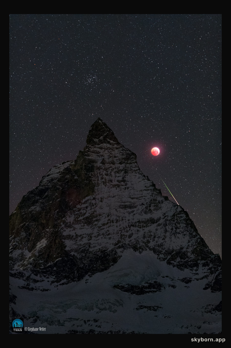 Matterhorn, Moon, and Meteor