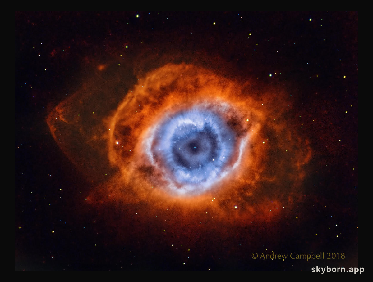 The Helix Nebula in Hydrogen and Oxygen