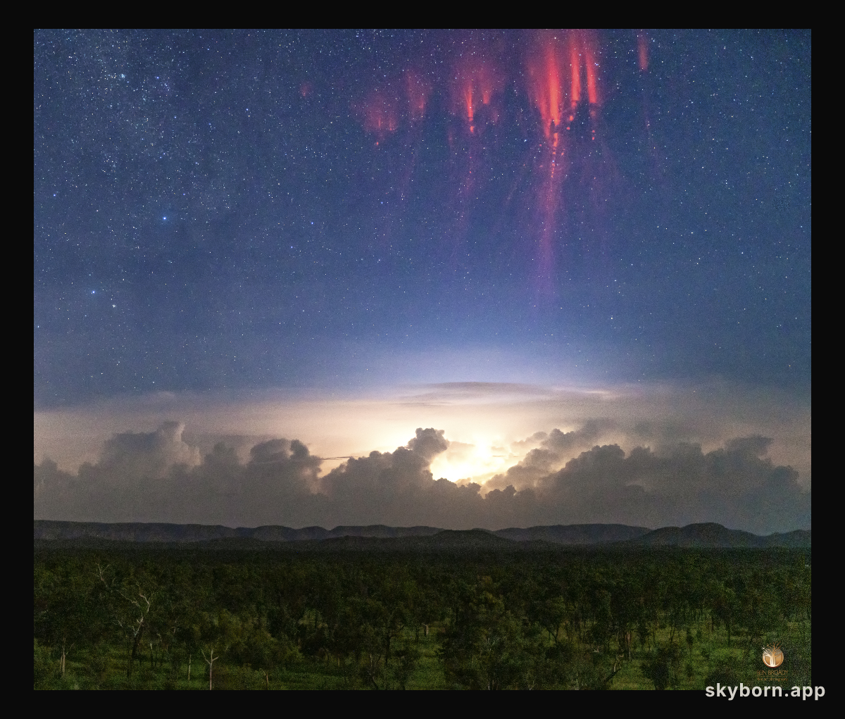 Red Sprite Lightning over Kununurra