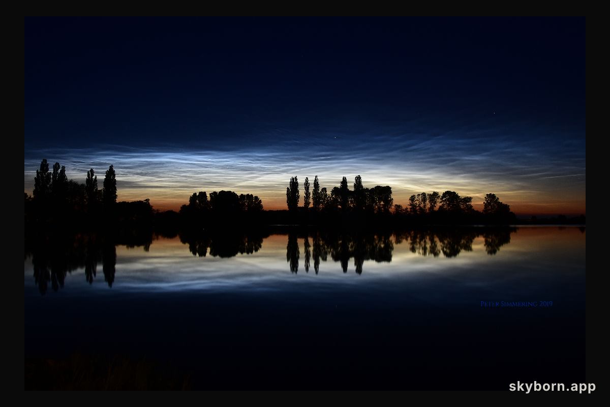 Noctilucent Clouds, Reflections, and Silhouettes
