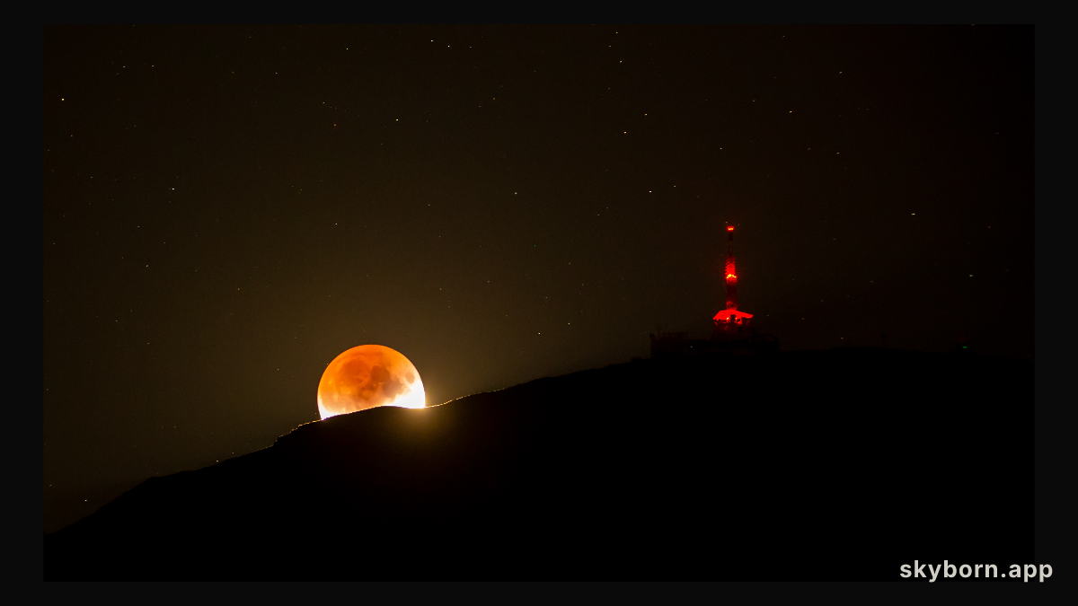 Shadowed Moon and Mountain