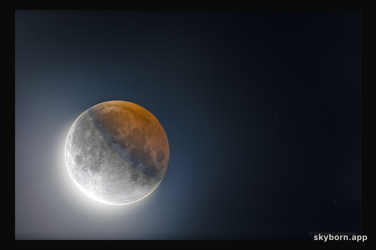 HDR: Earth's Circular Shadow on the Moon