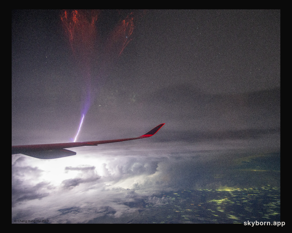 Gigantic Jet Lightning over India