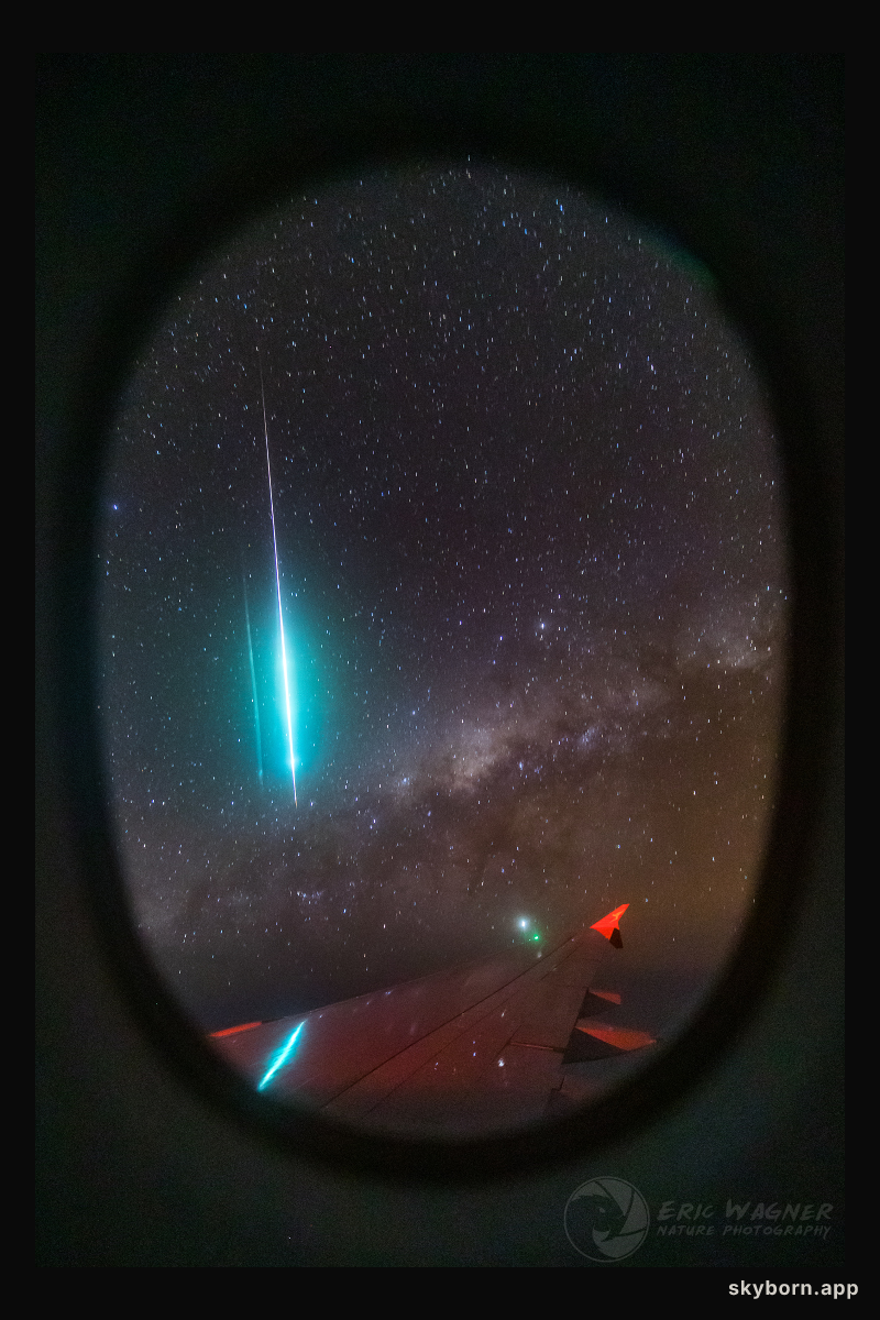 Mid-Air Meteor and Milky Way