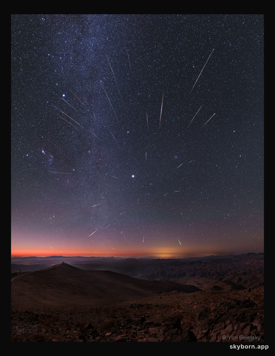 Geminid Meteors over Chile