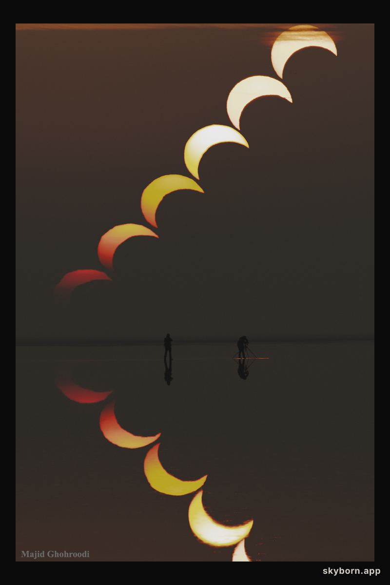 A Partial Solar Eclipse Sequence Reflected