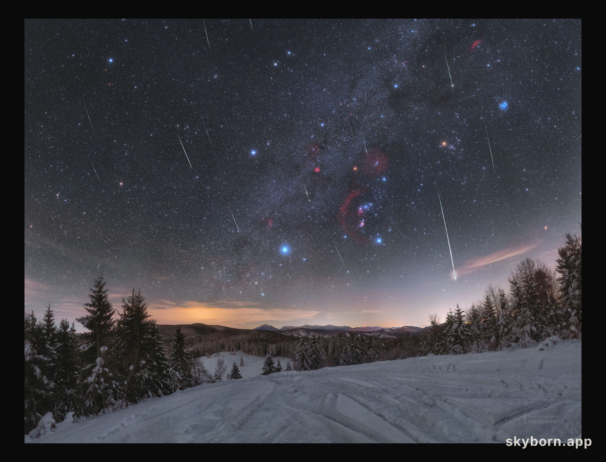Quadrantid Meteors through Orion