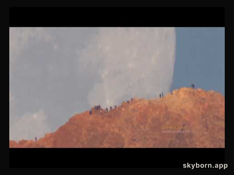 Moon Setting Behind Teide Volcano
