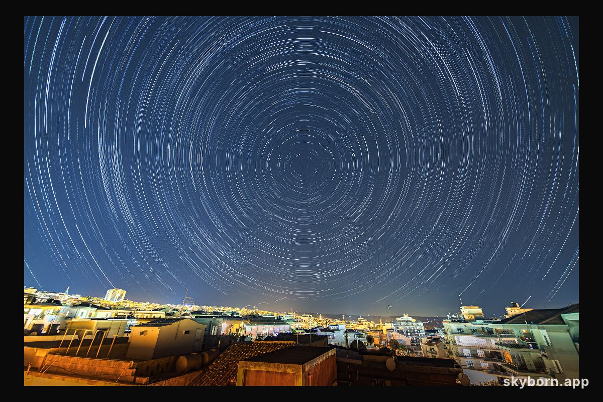 Stars Trail over Ragusa