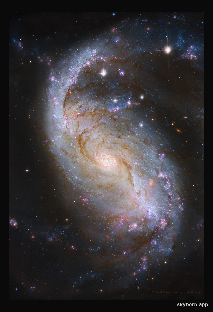 NGC 1672: Barred Spiral Galaxy from Hubble