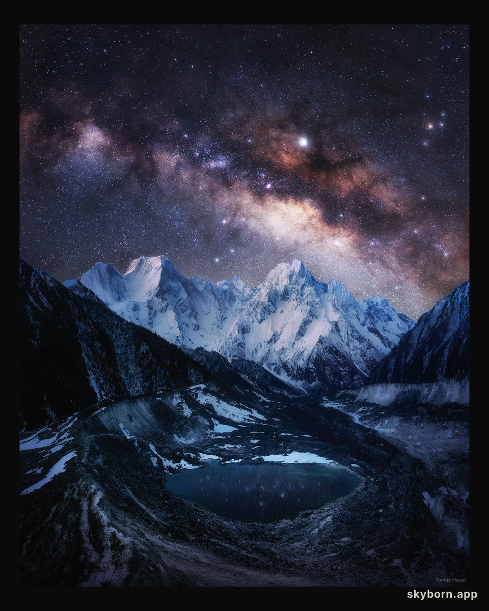 The Milky Way over Snow-Capped Himalayas