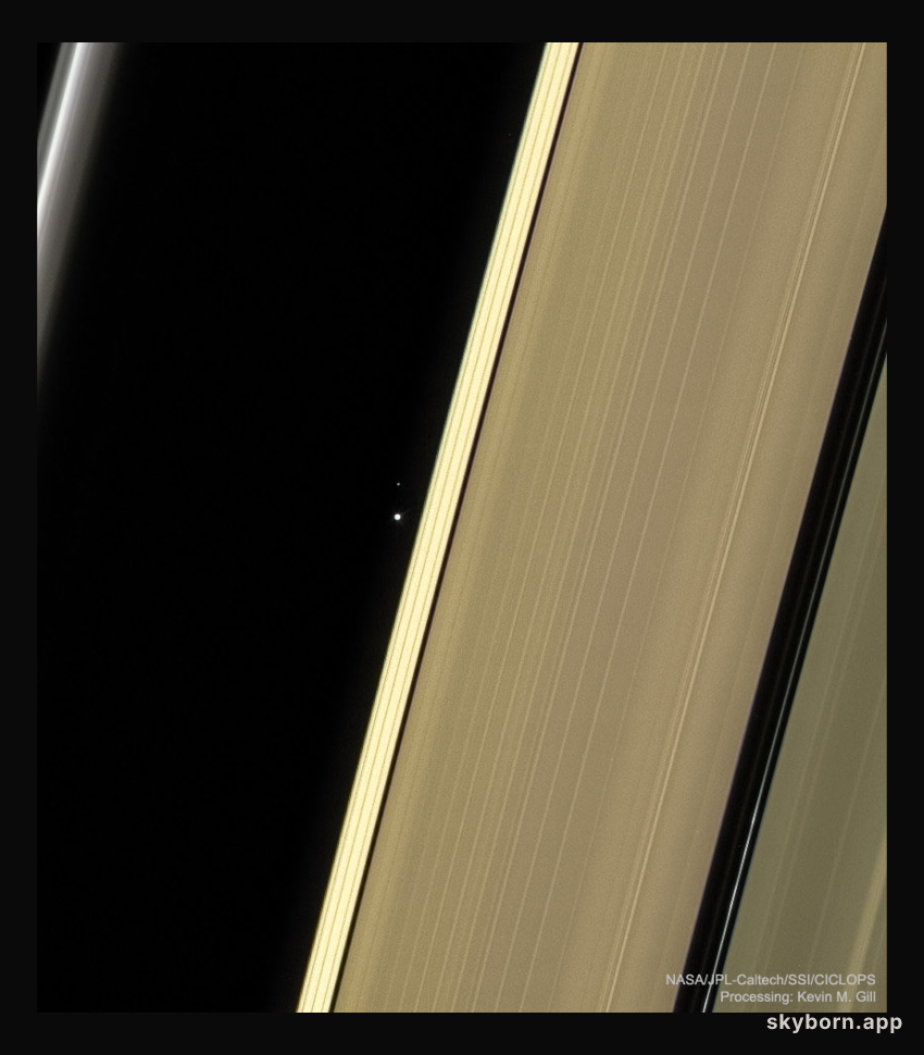Earth and Moon through Saturn's Rings