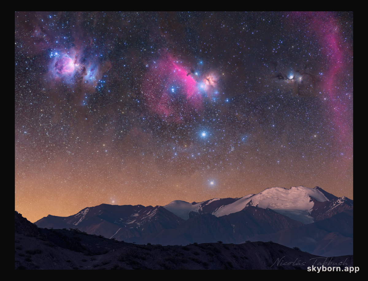 Orion over Argentine Mountains