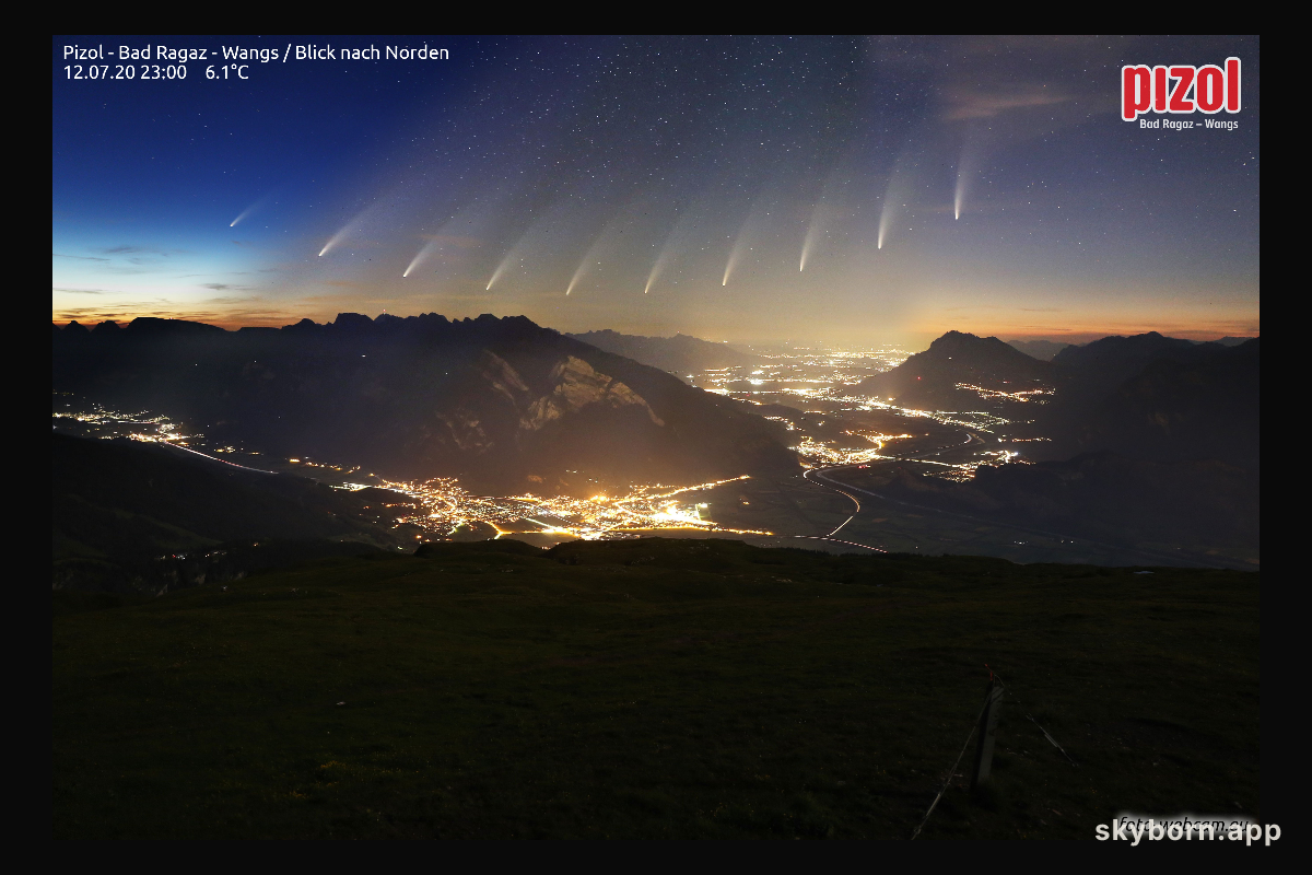 Comet NEOWISE over the Swiss Alps