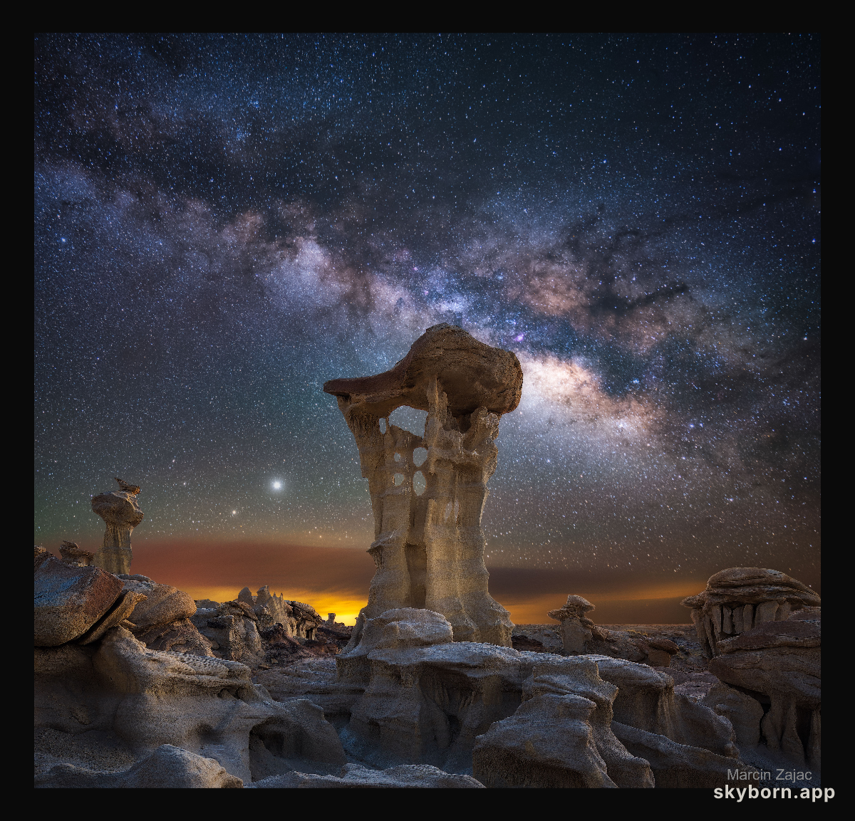 Jupiter and Saturn Rising Beyond Alien Throne Rock