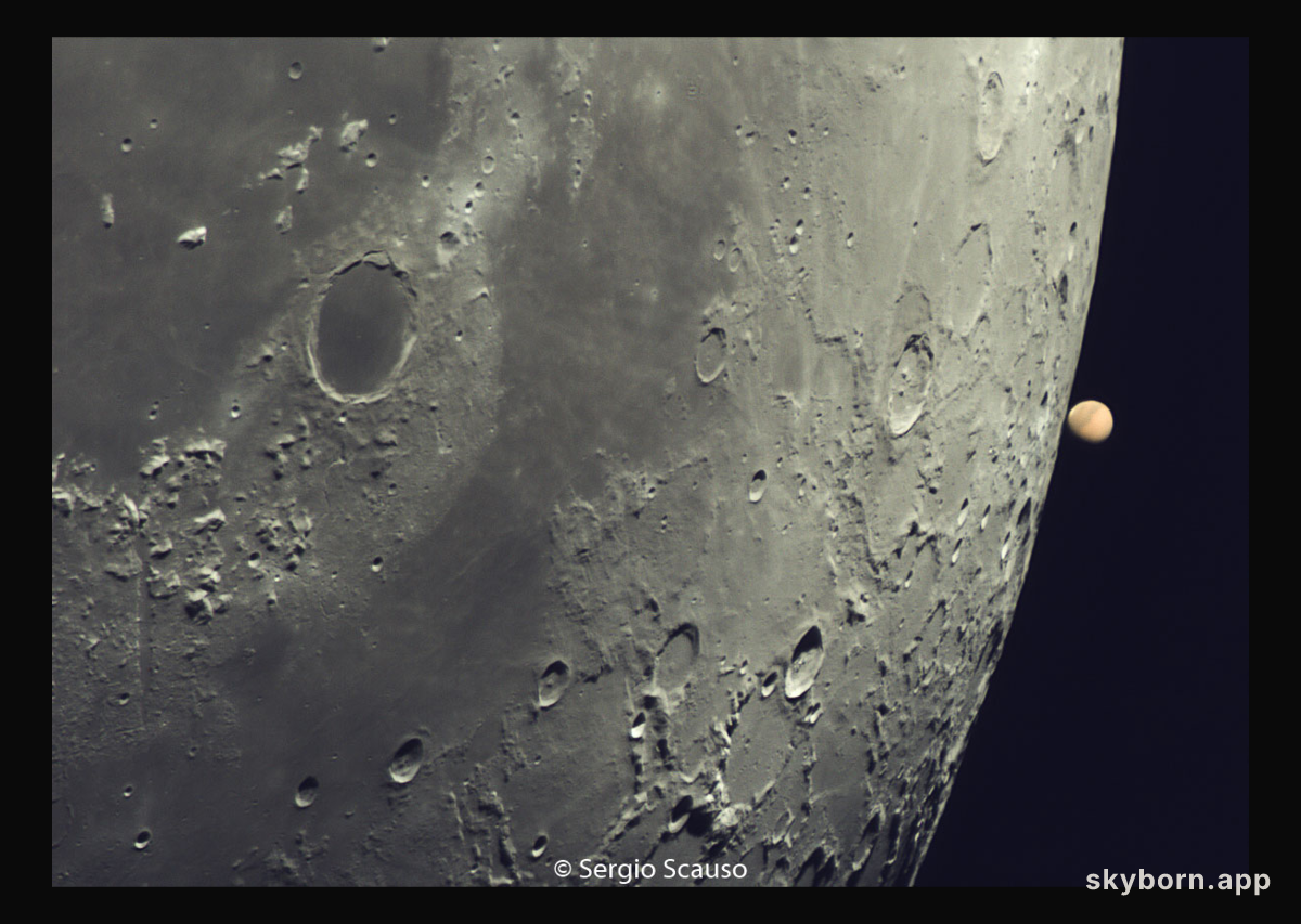 Mars at the Moon's Edge