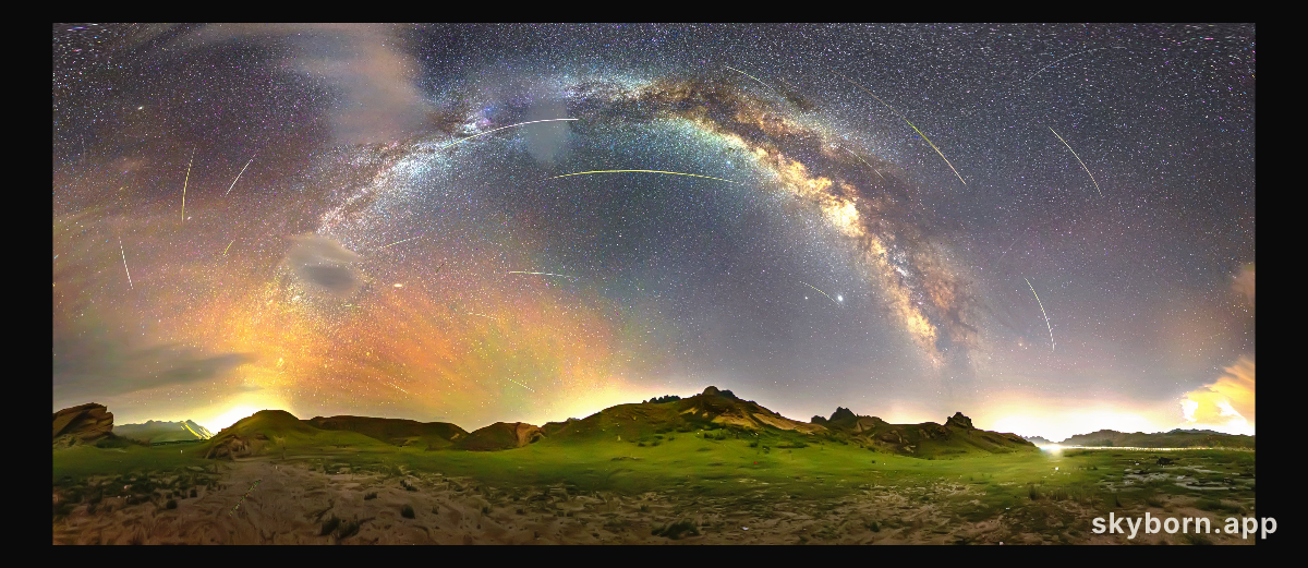 Perseids Around the Milky Way