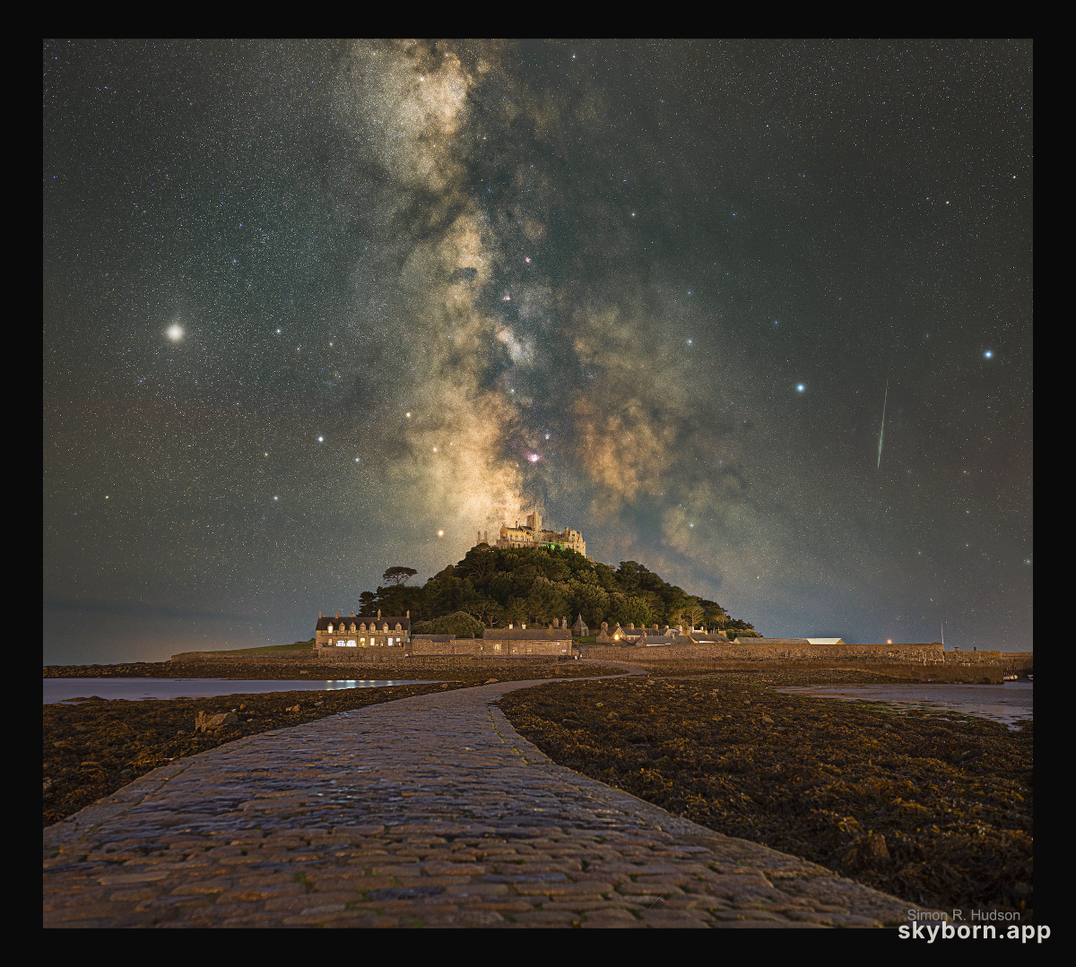 The Milky Way over St Michael's Mount