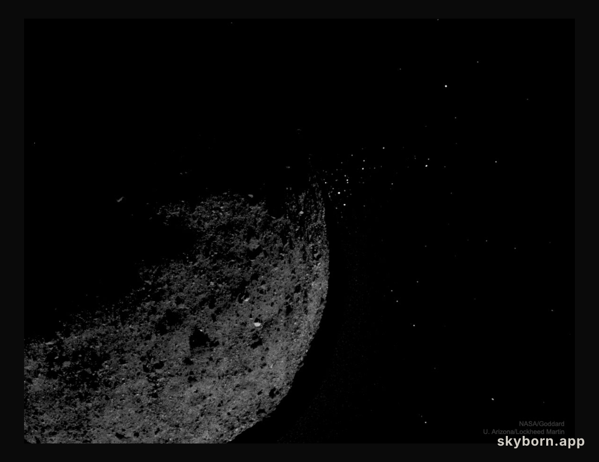 Gravel Ejected from Asteroid Bennu