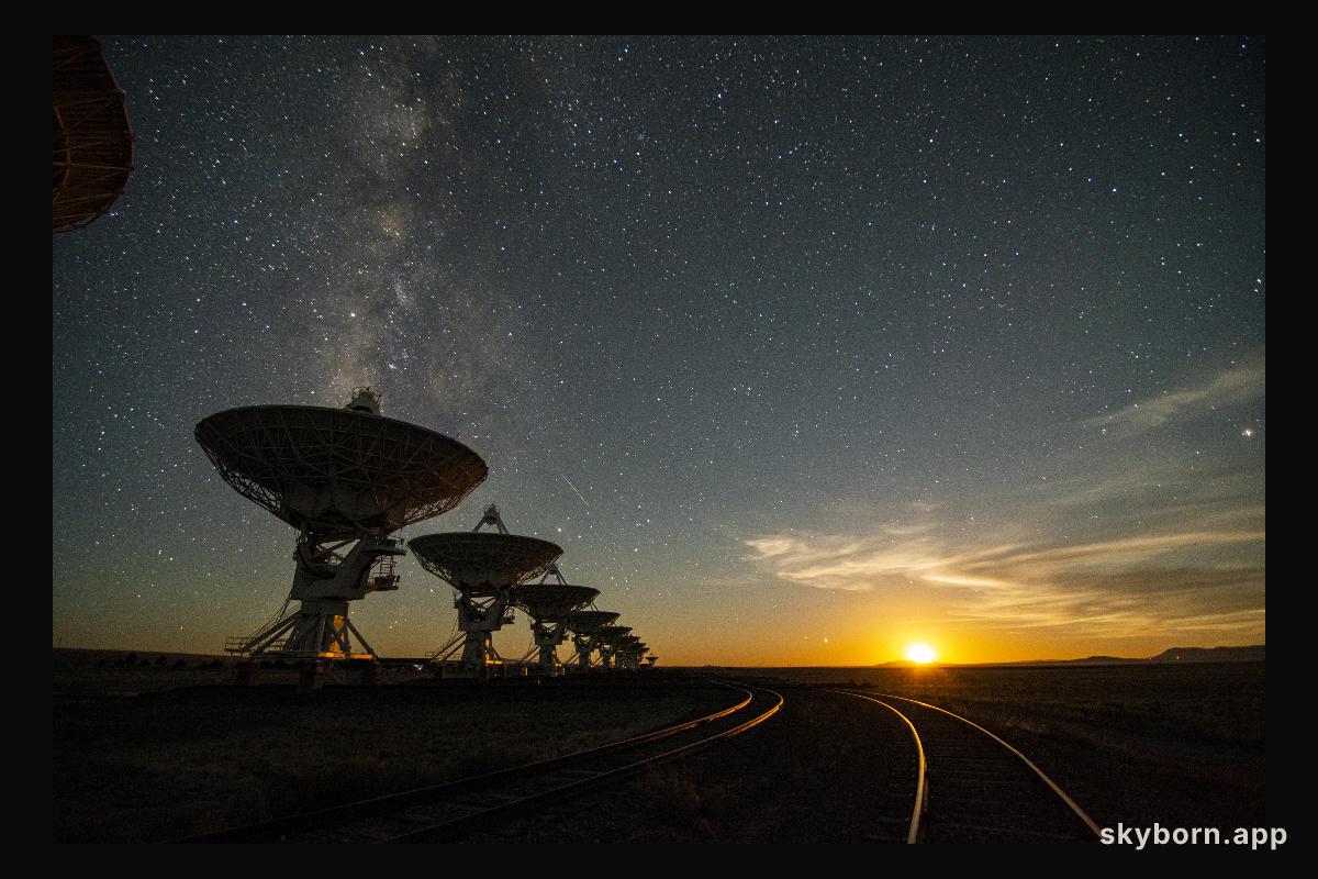 The Very Large Array at Moonset