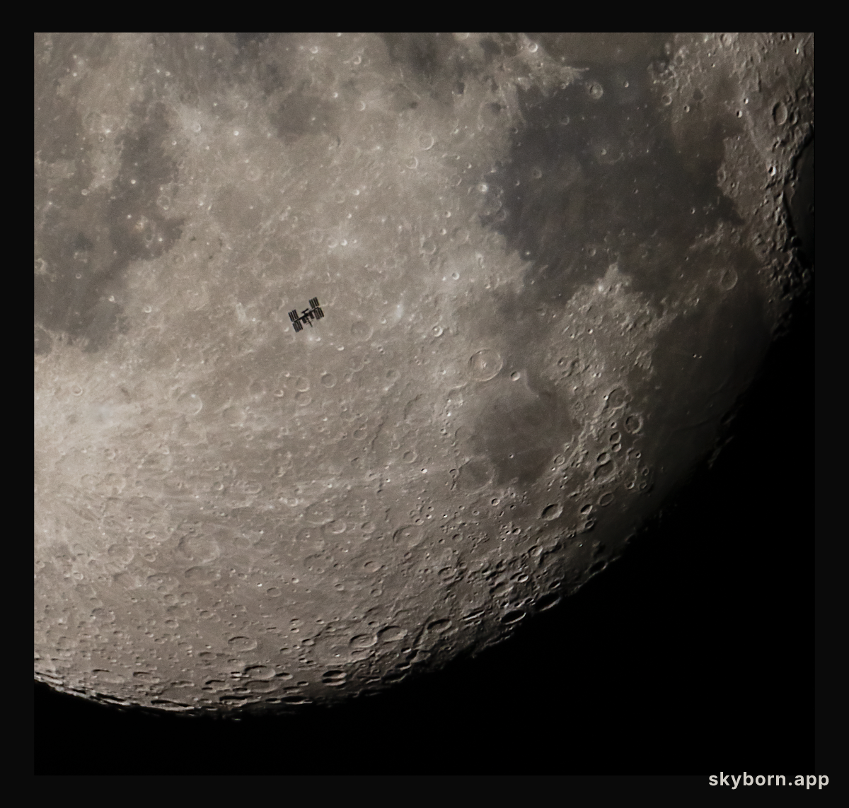 Moon over ISS