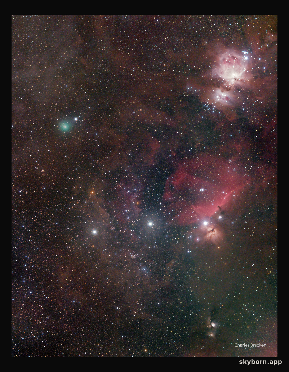Comet ATLAS and Orion's Belt