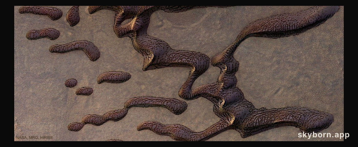 Striped Sand Dunes on Mars