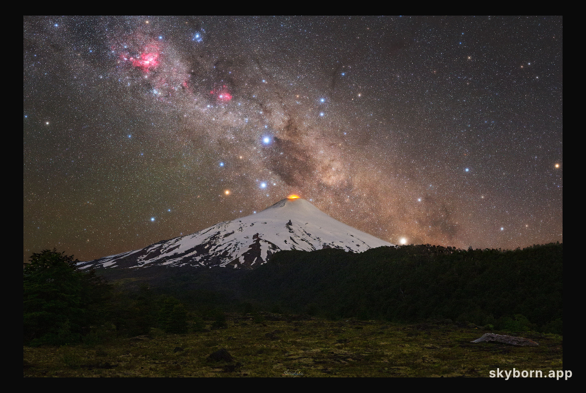 Southern Cross over Chilean Volcano