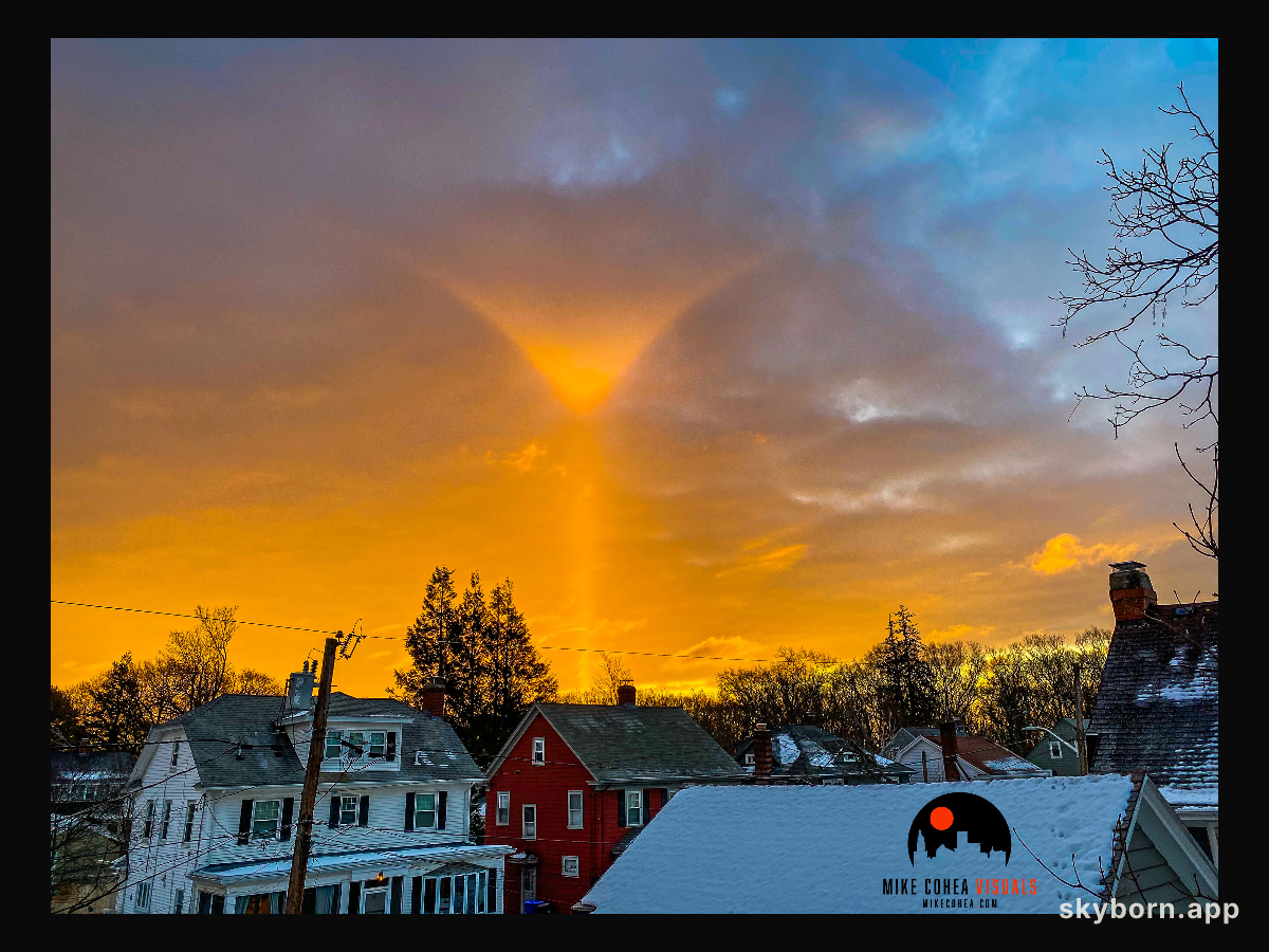 Sun Pillar with Upper Tangent Arc