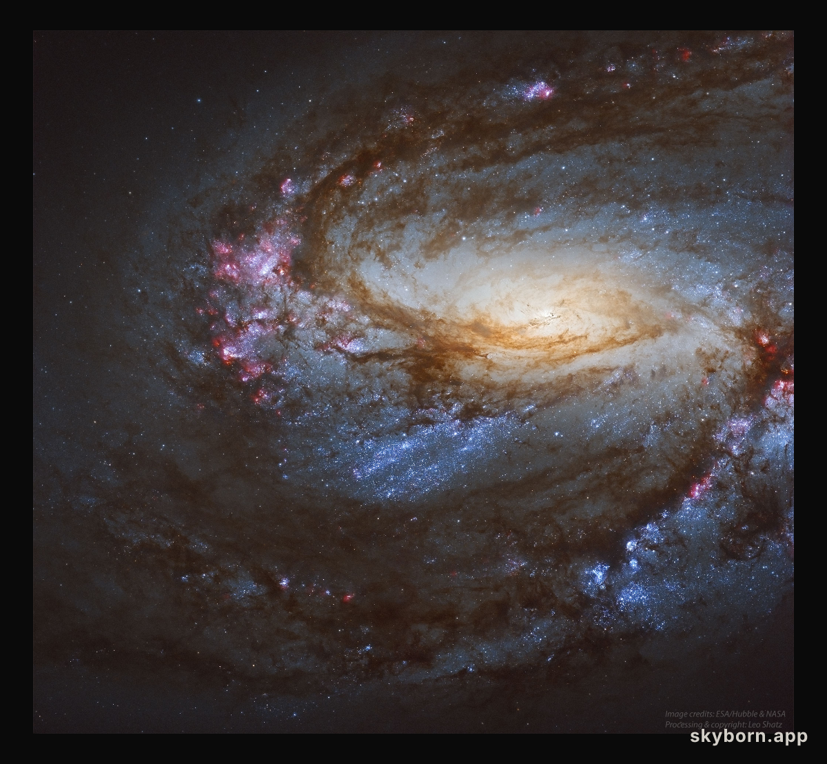 Spiral Galaxy M66 from Hubble
