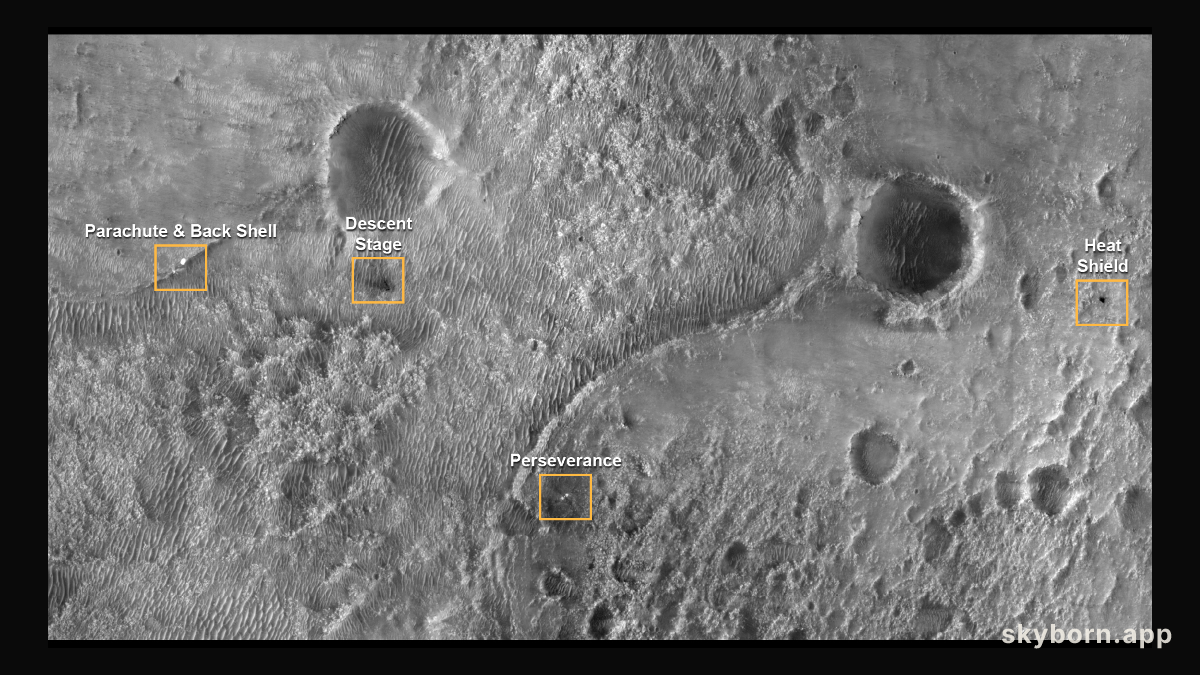 Perseverance Landing Site from Mars Reconnaissance Orbiter