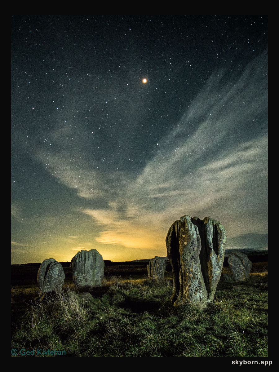 Mars over Duddo Stone Circle