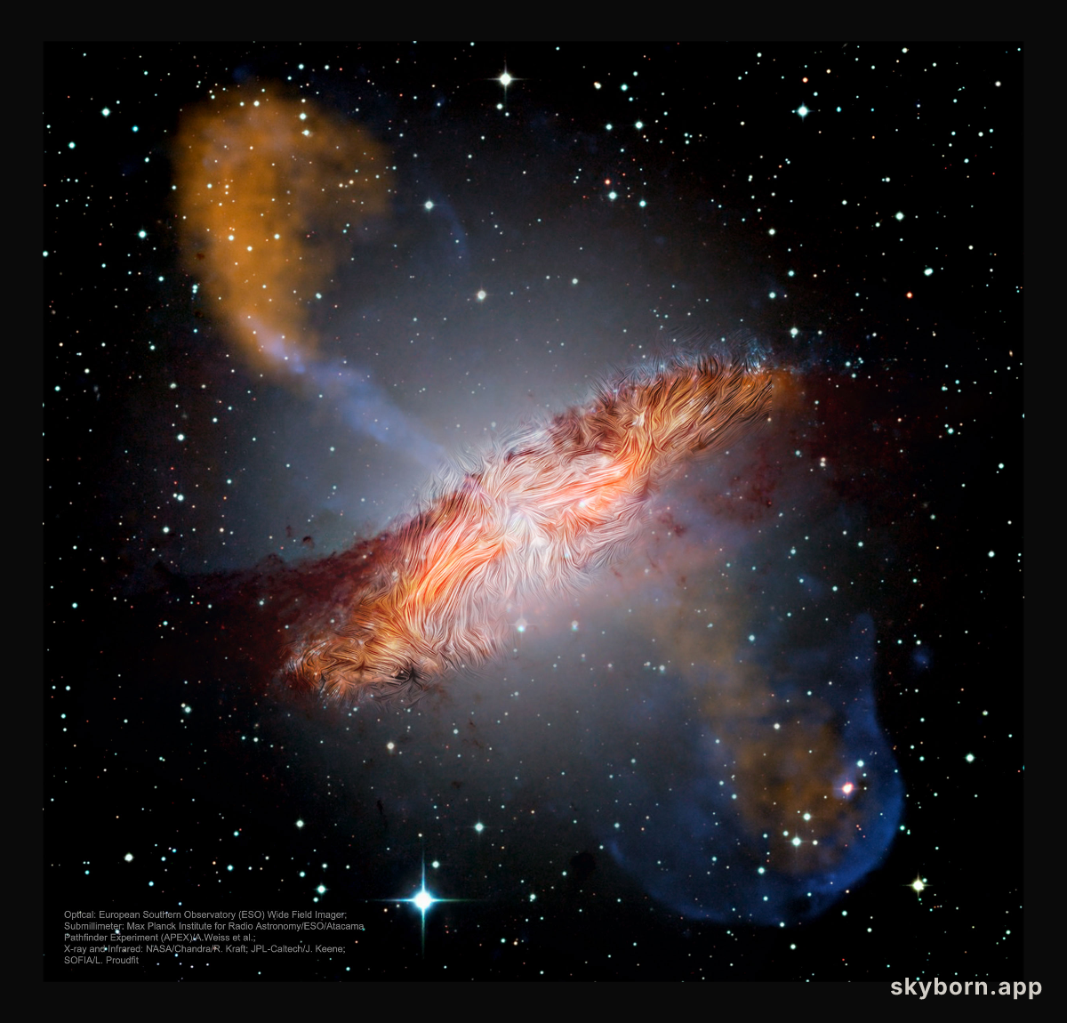 Centaurus A's Warped Magnetic Fields