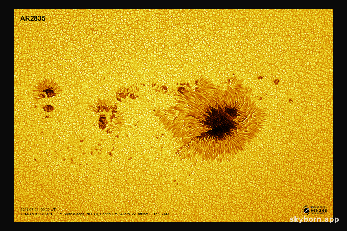 AR2835: Islands in the Photosphere