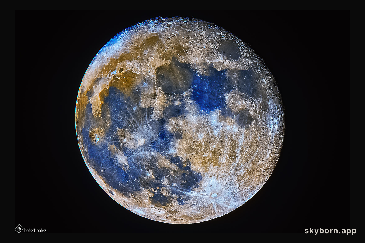 A Blue Moon in Exaggerated Colors