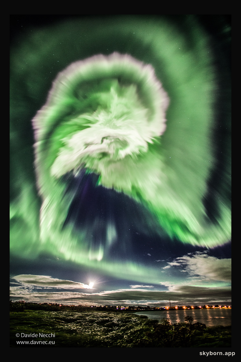 A Spiral Aurora over Iceland
