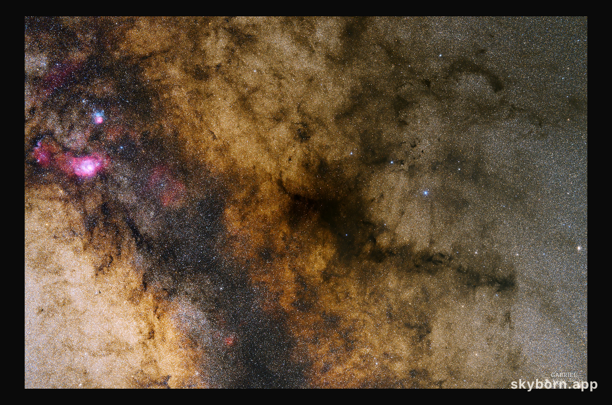 The Central Milky Way from Lagoon to Pipe