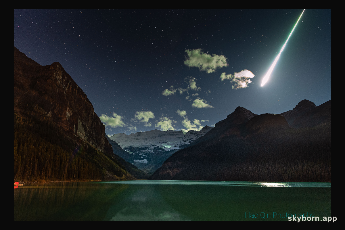 Fireball over Lake Louise
