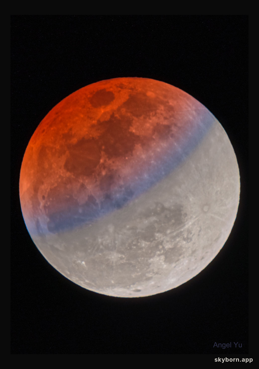 A Blue-Banded Blood Moon